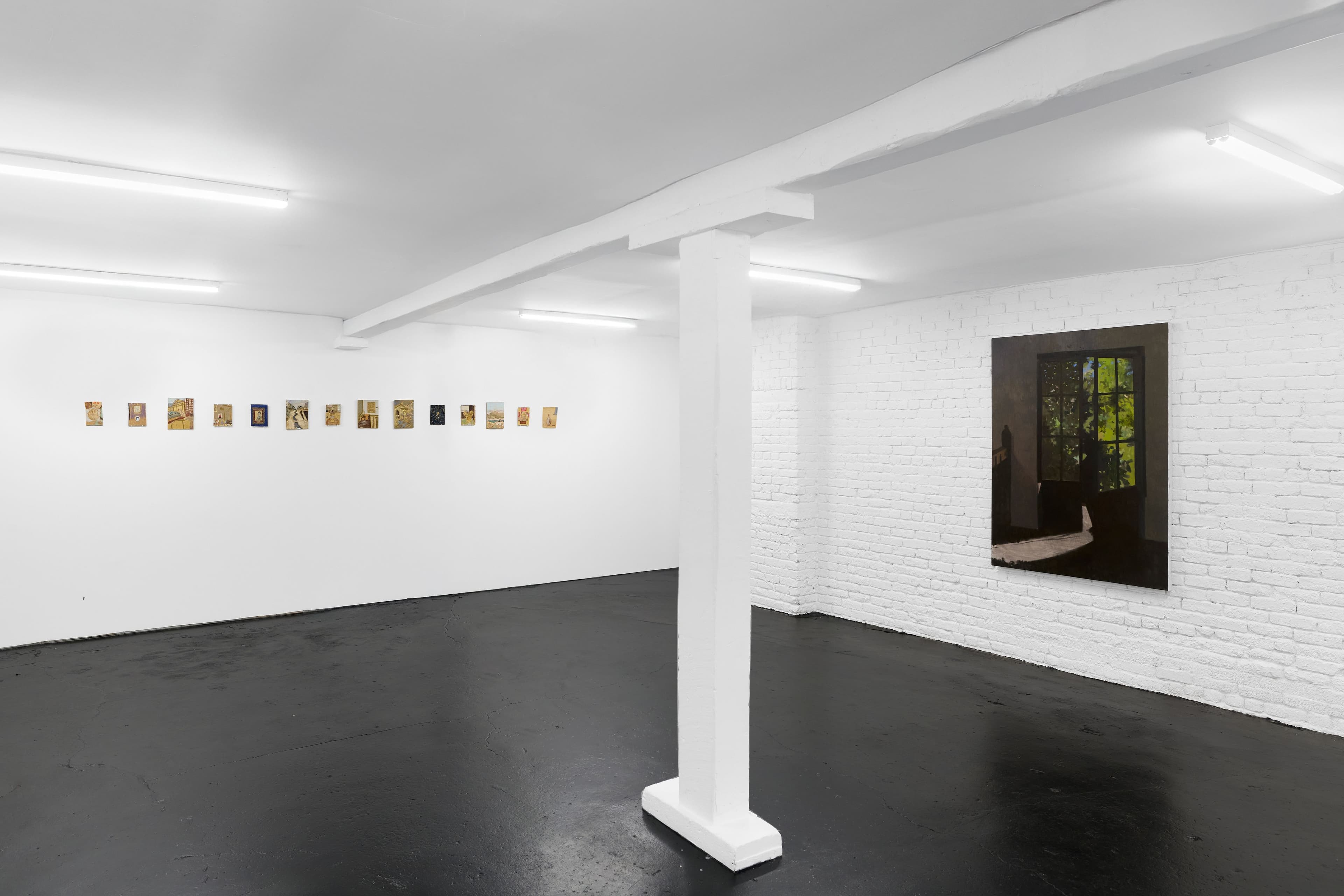 Installation image depicting works by Raina Lee and Alejandro Sintura